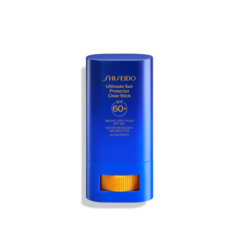 Shiseido clear stick front packaging showing compact design and benefit