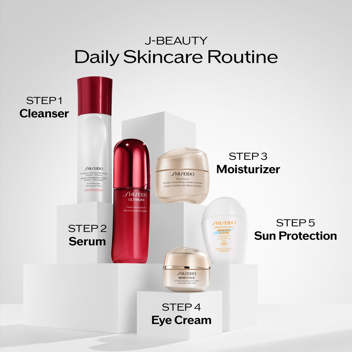 Shiseido label close-up highlighting Rice Germ Oil and technology