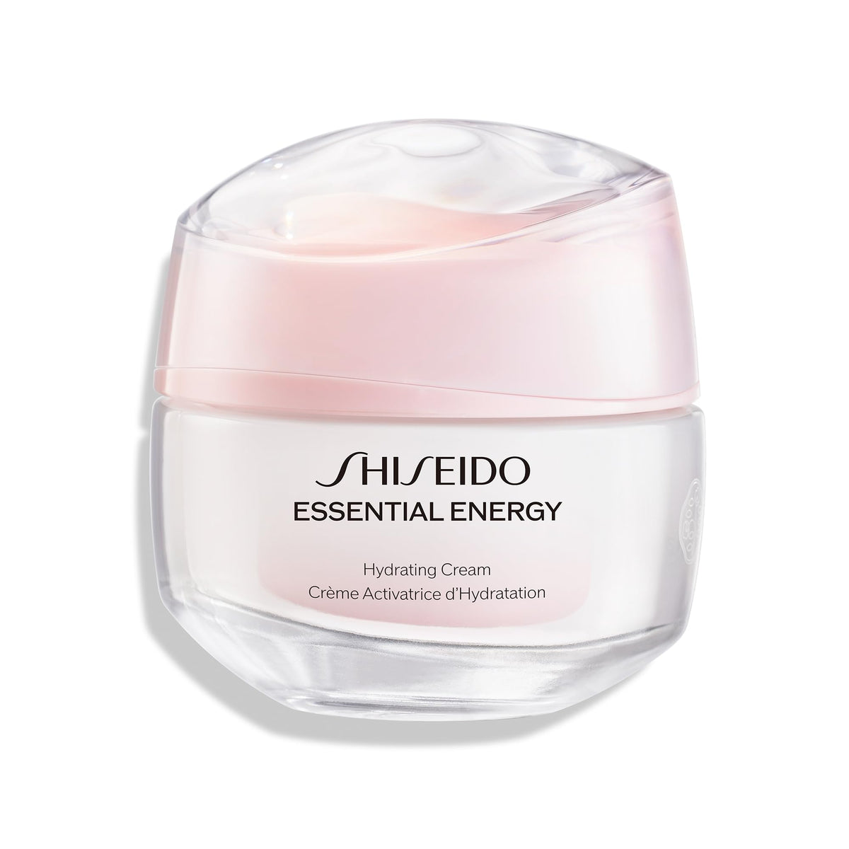Shiseido jar front view showing product branding and elegant packaging benefit: premium look