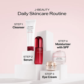 Shiseido product label highlighting hyaluronic acid and ginseng