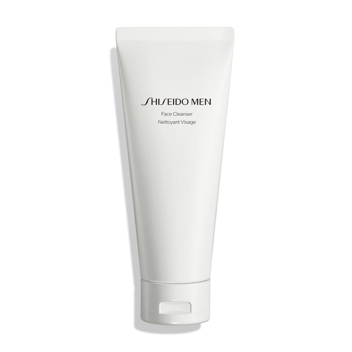Shiseido Men tube front view showing clean design and clear product benefit