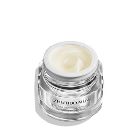 Shiseido Men Total Revitalizer cream texture close-up demonstrating lightweight absorbency