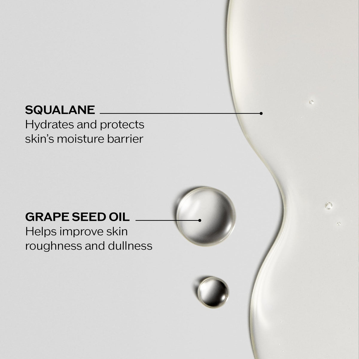 Close-up of Shiseido oil texture emphasizing lightweight, smooth glide benefit