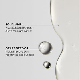Close-up of Shiseido oil texture emphasizing lightweight, smooth glide benefit