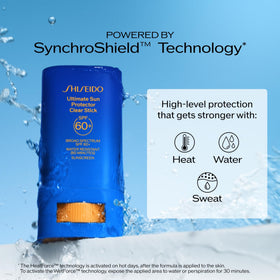 Shiseido stick open cap detail showing twist-up mechanism and hygiene benefit