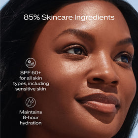 Shiseido label closeup highlighting WetForce and SuperVeil technologies