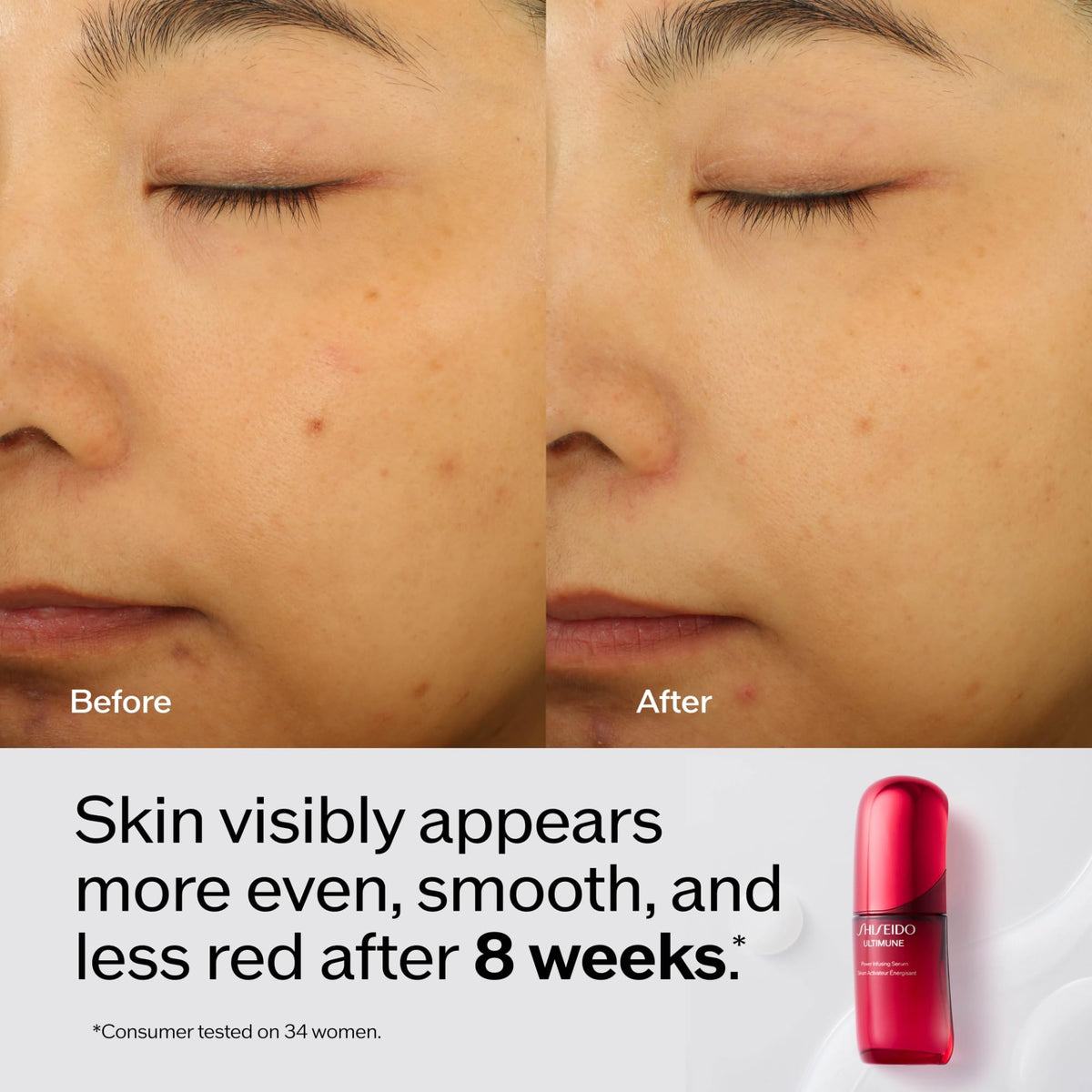 Shiseido Ultimune camellia seed ingredient visual emphasizing nourishing botanical support