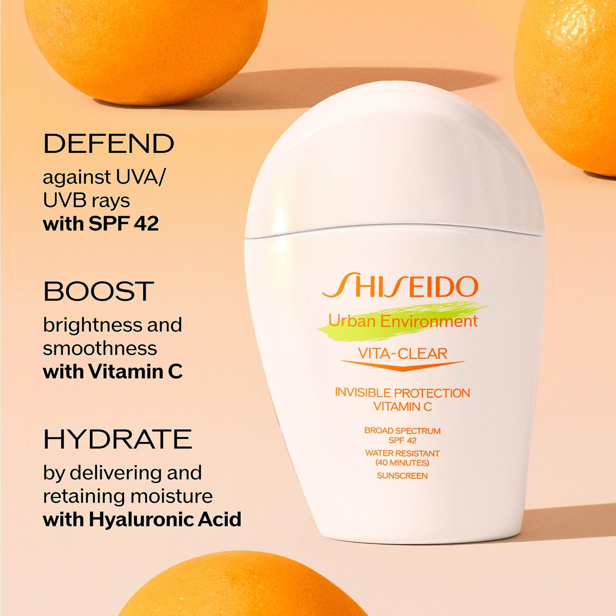 Shiseido sunscreen applied on cheek demonstrating no-shine makeup base