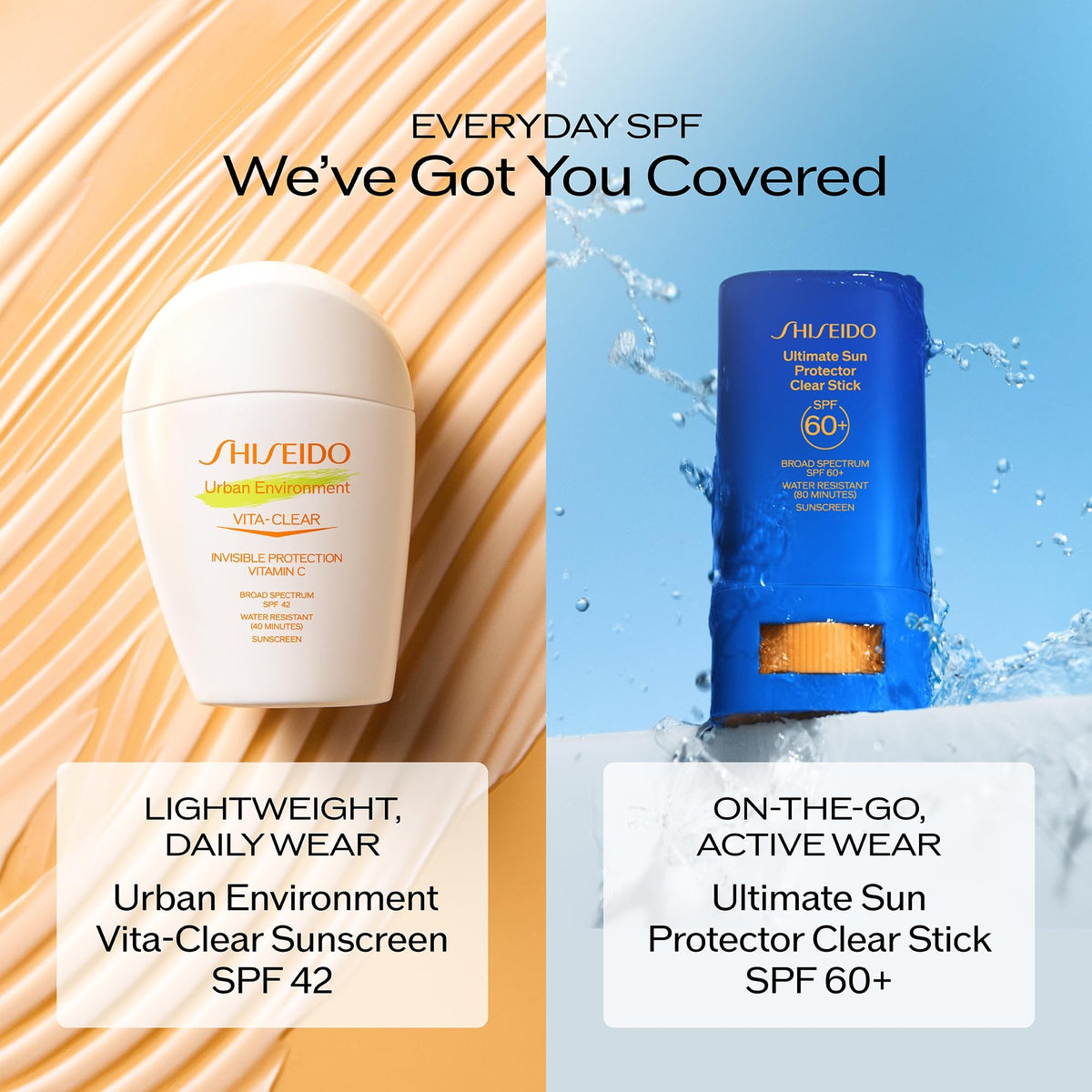 Shiseido label highlighting vitamin C and hyaluronic acid benefits