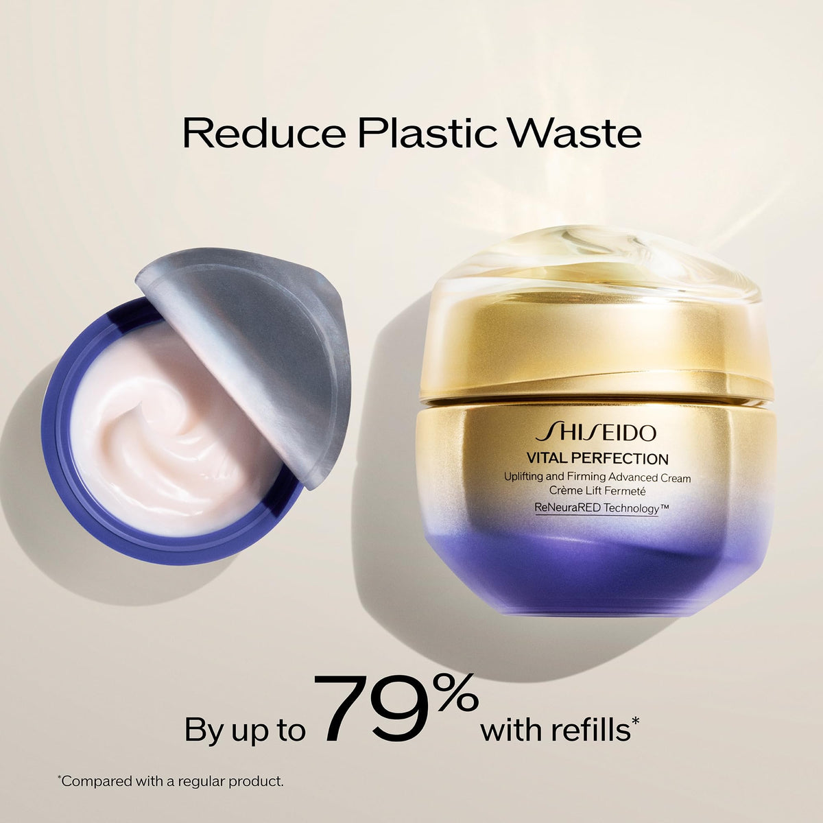 Shiseido jar staged on vanity conveying everyday skincare routine benefit