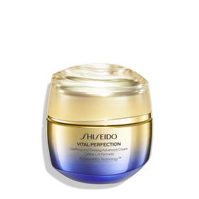 Shiseido jar front view showing premium packaging and anti-aging benefit