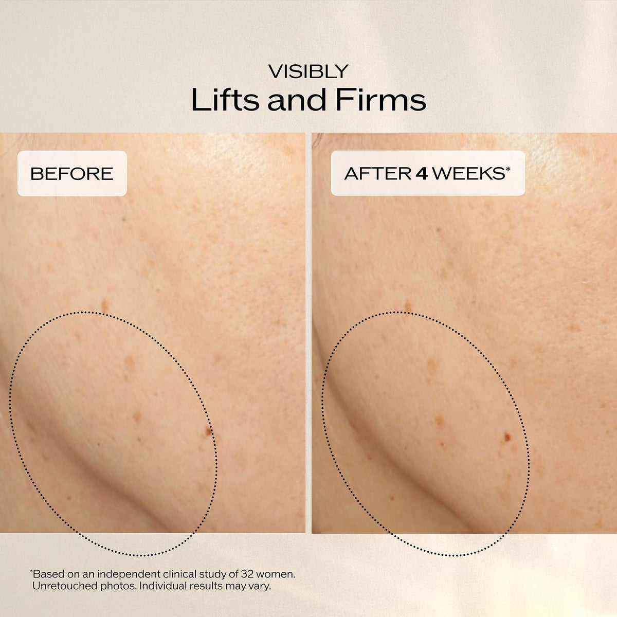 Shiseido ingredient label close-up highlighting key actives for firmness