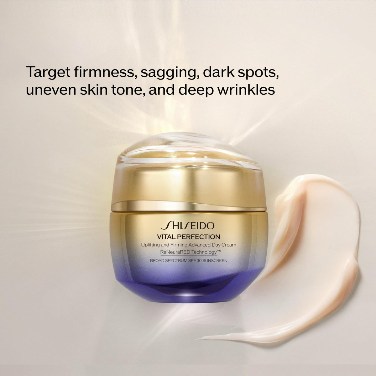 Shiseido Vital Perfection close-up of cream texture demonstrating rich hydration