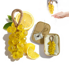 SHLLON grape soap front view showing lemon scent and decorative appeal