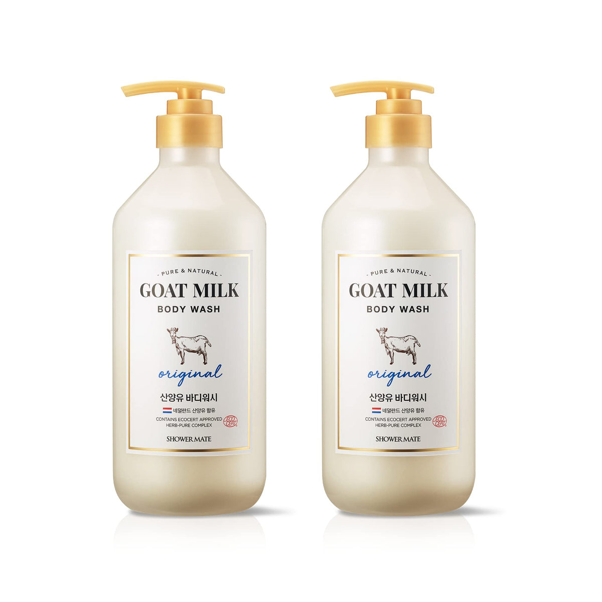 SHOWERMATE front packaging showing two 27oz bottles and product benefits