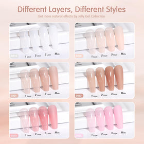 SHOYUM six bottles lined up displaying color range benefit: easy color selection