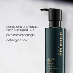 shu uemura applying conditioner to mid-lengths and ends for repair benefits
