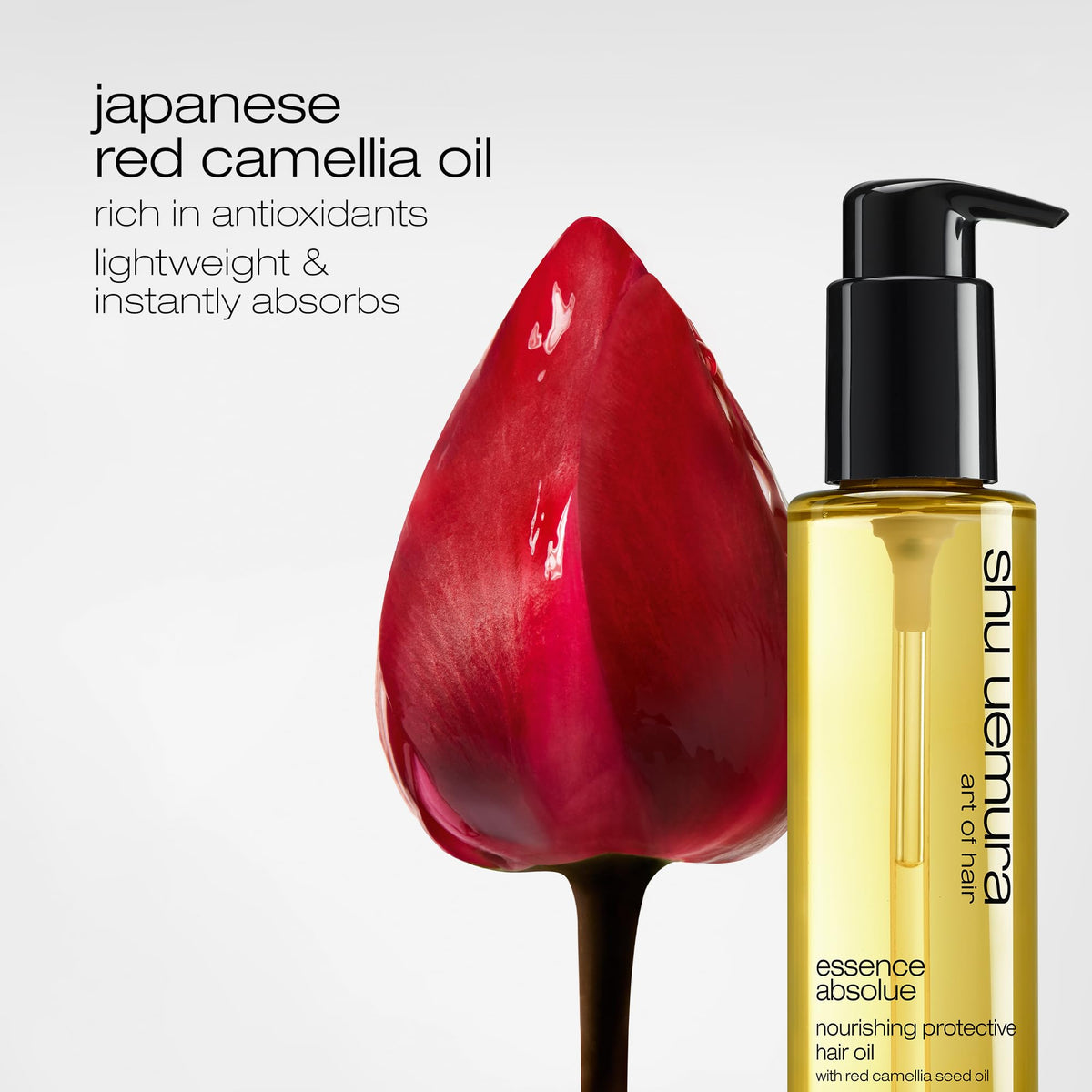 shu uemura before after shine comparison revealing visible gloss and improved manageability
