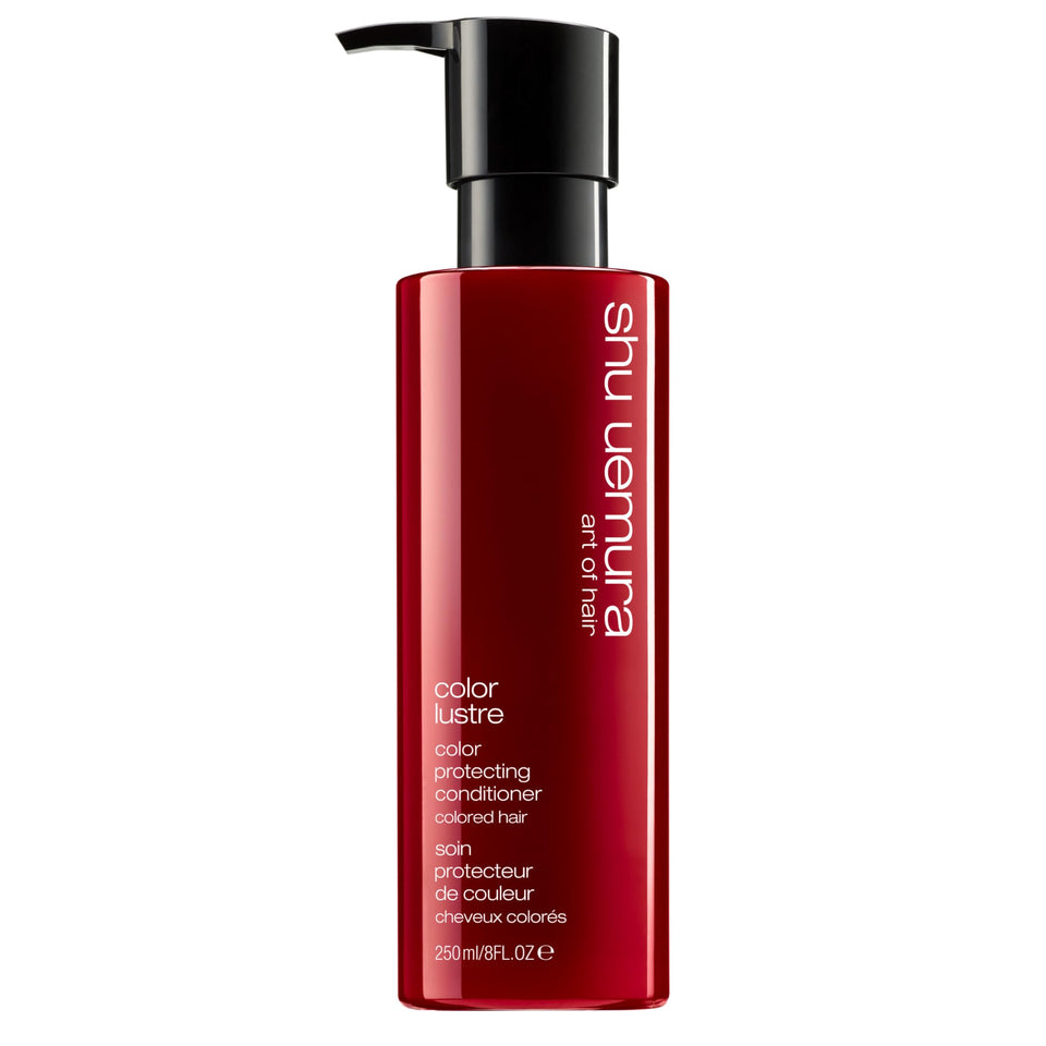 shu uemura art of hair travel bottle front view showing sleek packaging and portability benefit