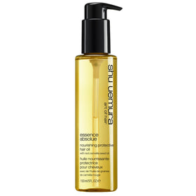 shu uemura art of hair front bottle showing elegant packaging and immediate luxury