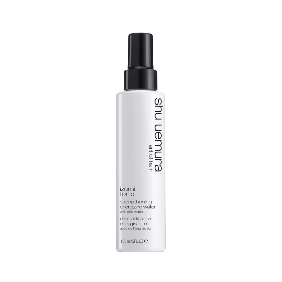 shu uemura art of hair front bottle shot showing sleek packaging and product benefit