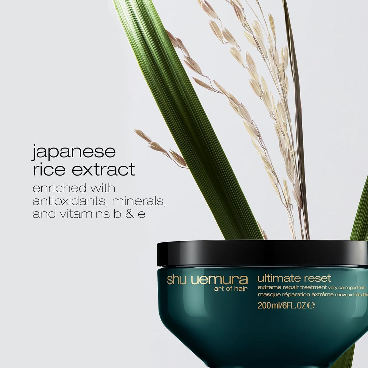 shu uemura art of hair open jar with fragrance steam suggesting luxurious scent