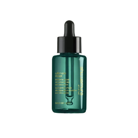 shu uemura bottle front packaging showing product benefits and elegant design