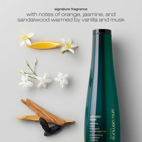 shu uemura art of hair in-shower use demonstrating gentle cleansing and repair