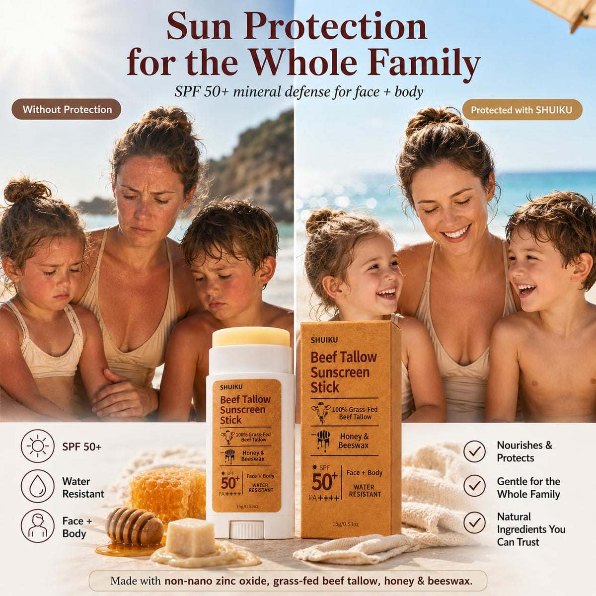 SHUIKU stick texture swipe showing creamy glide and moisturizing finish