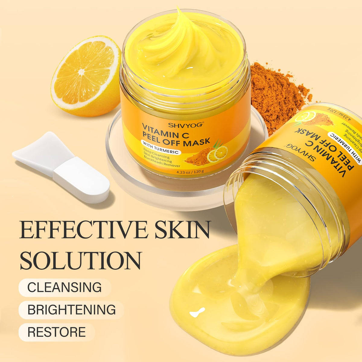 SHVYOG after-mask closeup showing smoother pores and refined texture