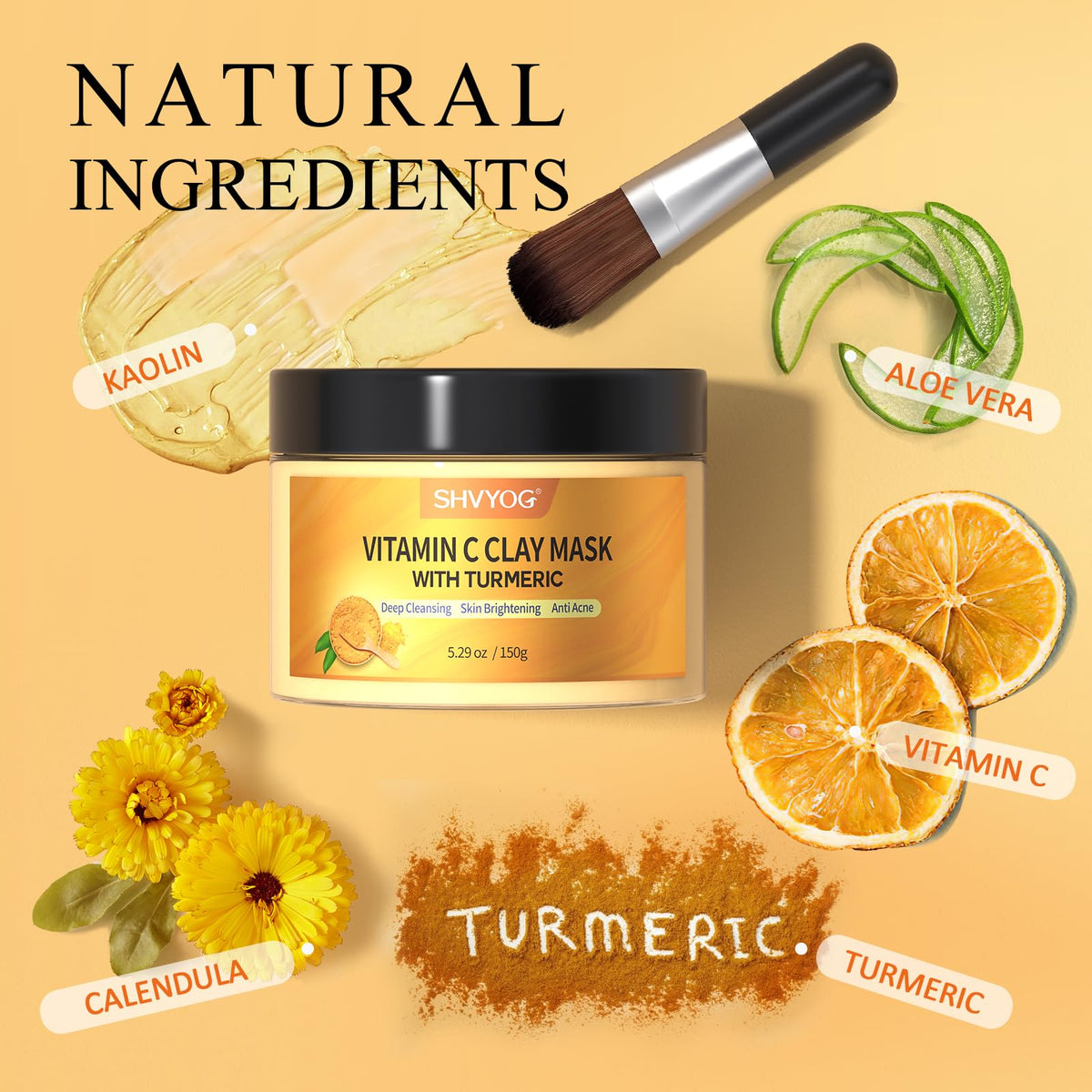 SHVYOG mask applied to cheek demonstrating coverage and deep cleanse benefit