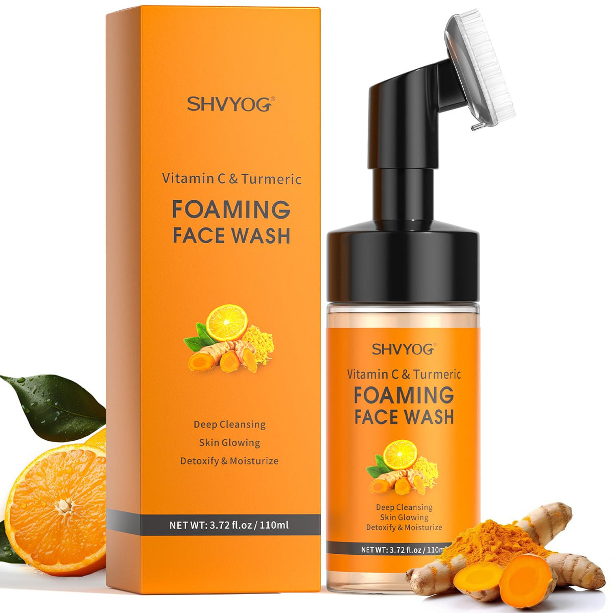 SHVYOG front packaging showing cleanser and benefits
