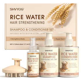 SHVYOG front packaging showing full rice water hair growth kit benefits