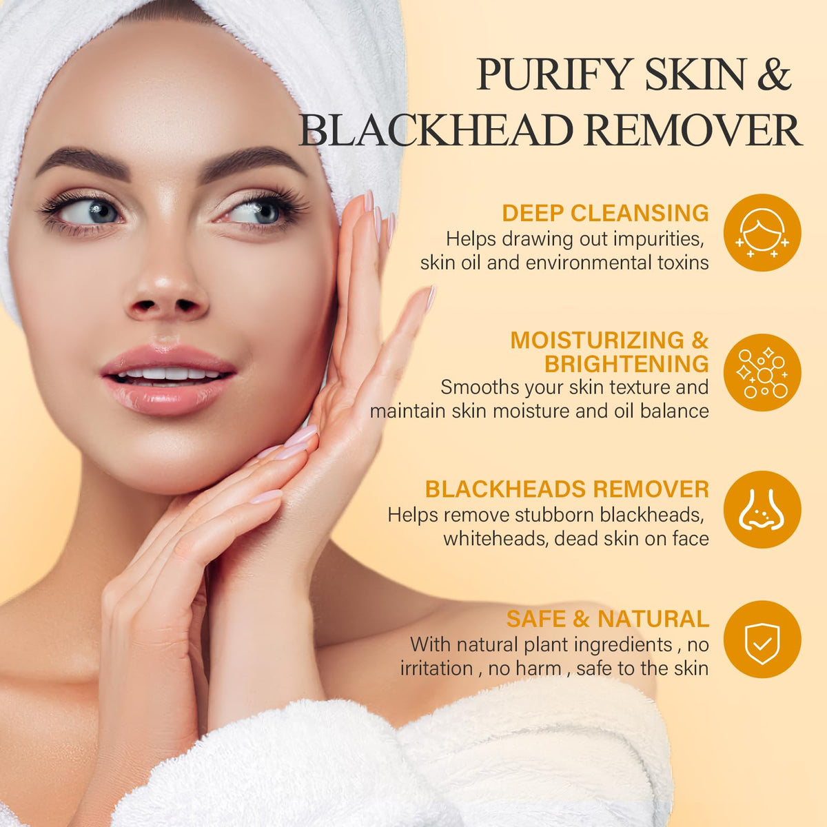 SHVYOG peeling mask being removed illustrating blackhead removal
