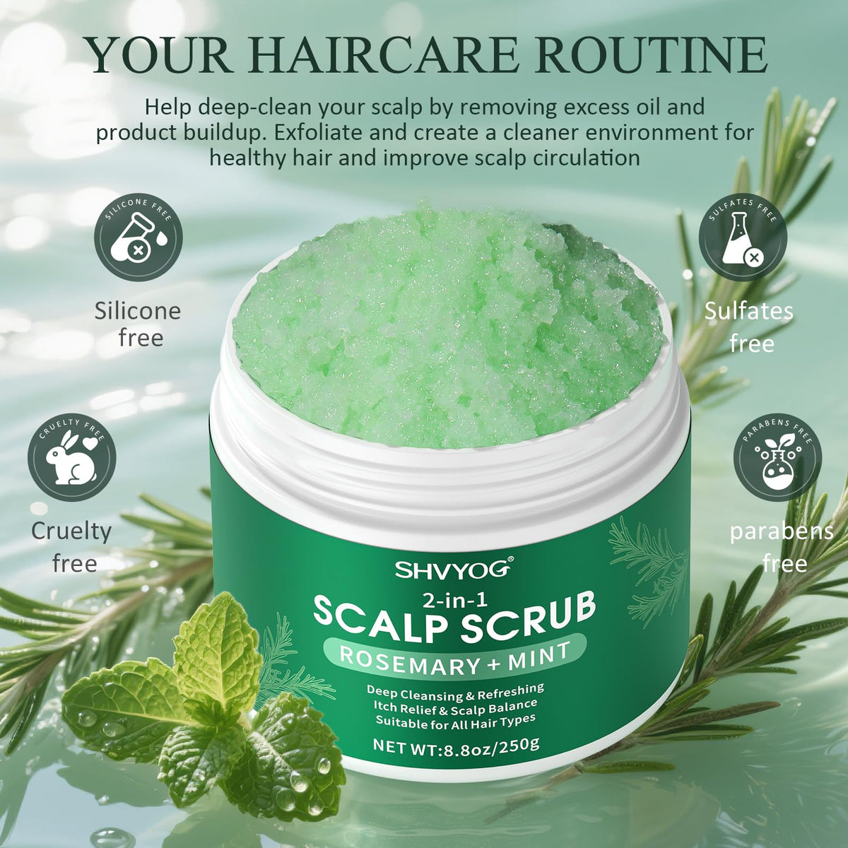 SHVYOG product next to hands showing scale and travel-friendly benefit