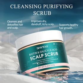 SHVYOG close-up of scrub texture with granules showing exfoliation power and gentle polish