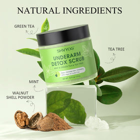 SHVYOG close-up texture with fine particles highlighting gentle exfoliation benefit