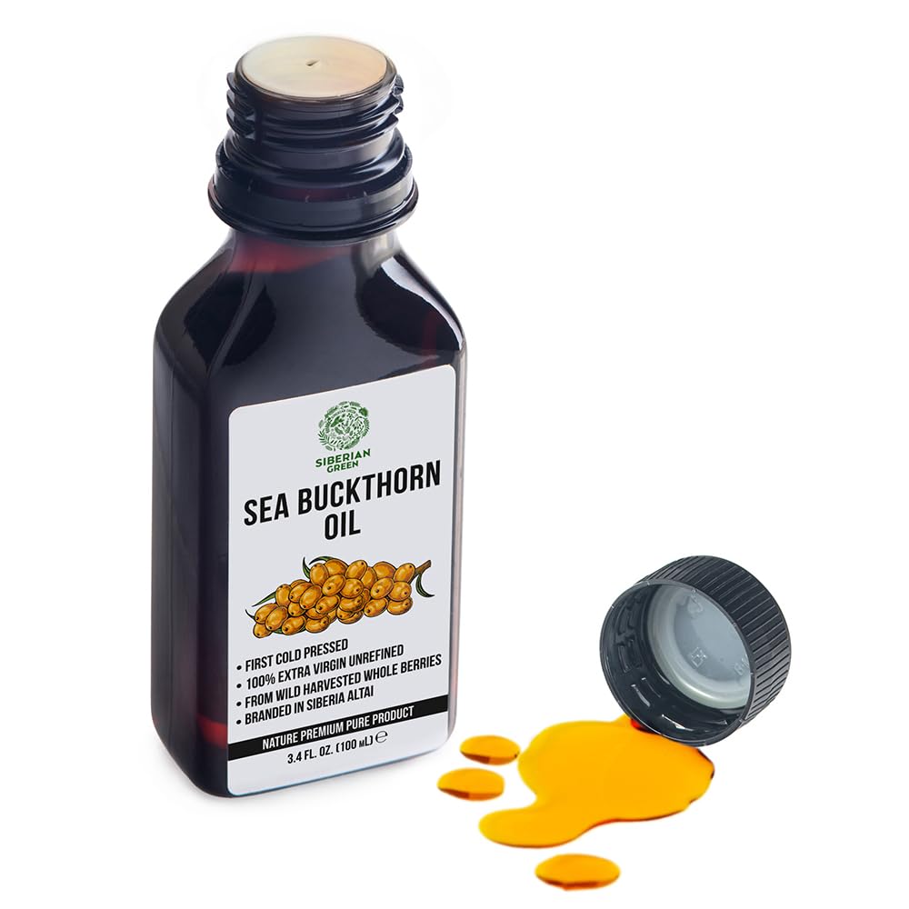 Siberian Green bottle next to spoon showing 100 ml scale and serving size