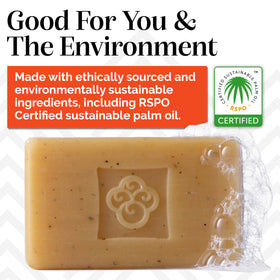 sibu soap on bathroom shelf suggesting calming daily skincare ritual