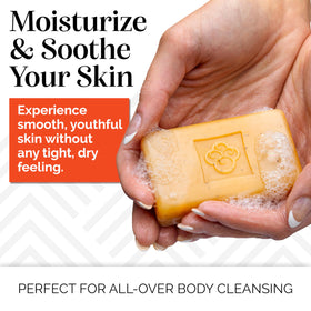 sibu close-up of soap bar texture highlighting soothing oatmeal