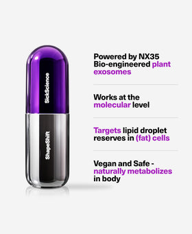 SickScience ingredient label highlighting NX35 exosomes and active blend