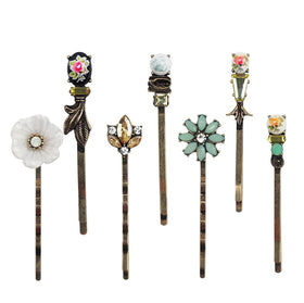 SICOPEE front packaging of seven vintage hair clips showing set and finish benefits