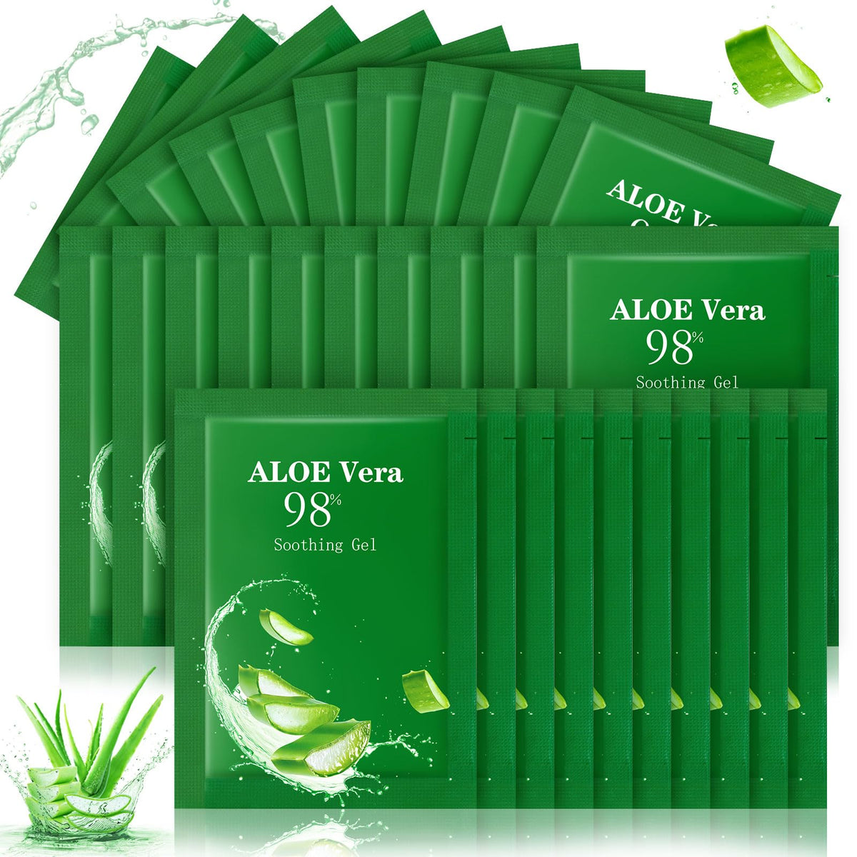 Siifert front packaging of 30 travel aloe gel tubes, convenient for trips