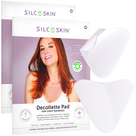 Silc Skin front packaging showing 60-day reusable chest pad and branding benefit