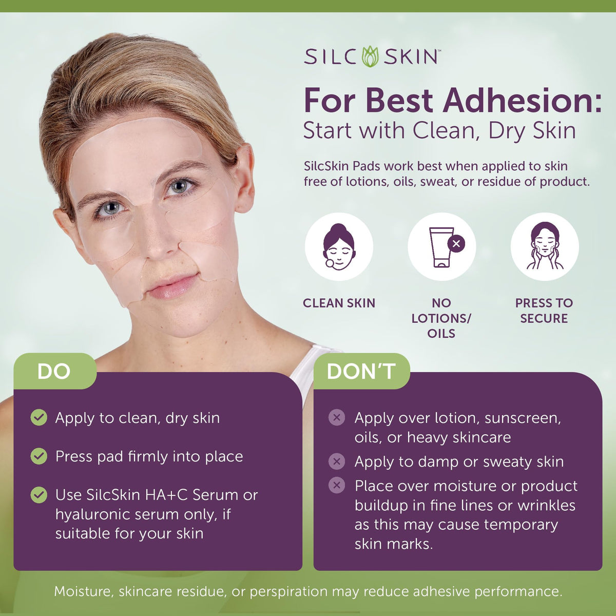 Silc Skin pad in hand demonstrating compact size and comfortable fit