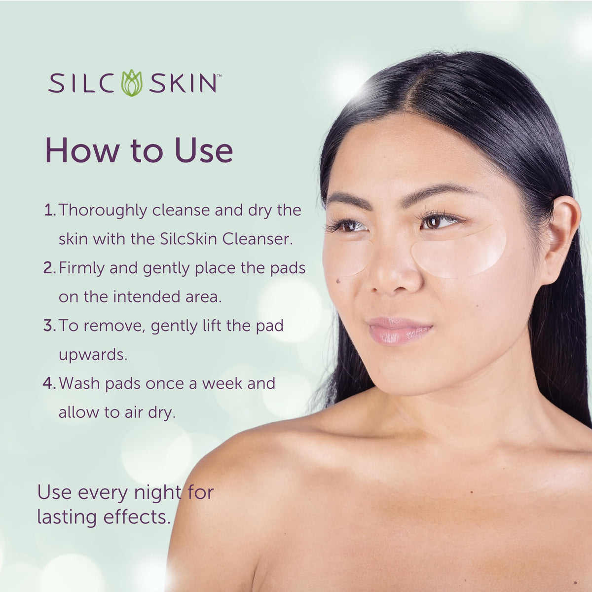 Silc Skin open packaging with liner and pads showing storage method