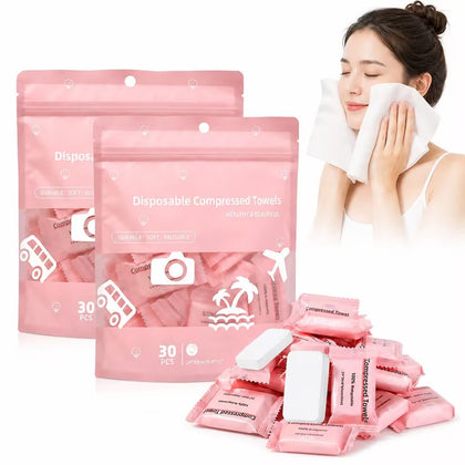 Silent Grind Pro front packaging showing 60 compressed towel tablets for travel convenience