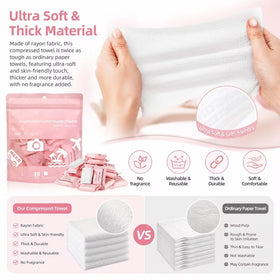 Silent Grind Pro close-up of a compressed towel tablet highlighting compact portability