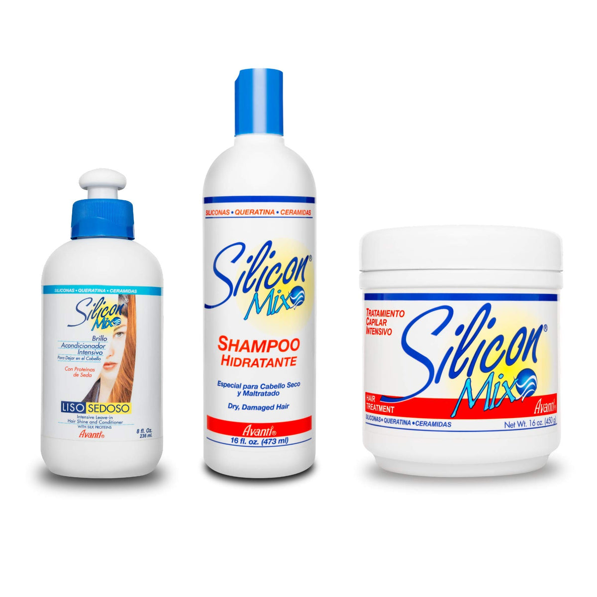 Silicon Mix front packaging showing set and clear sizes, highlights restorative benefits