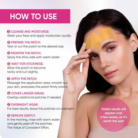 SILKDERMIS patch worn on forehead while sleeping for overnight smoothing